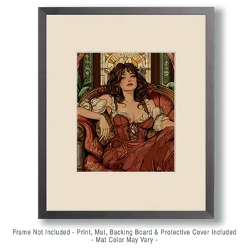 Saloon Girl #2 - Bedroom Art Prints – 8″x10″ Artwork in 11″x14″ Mat