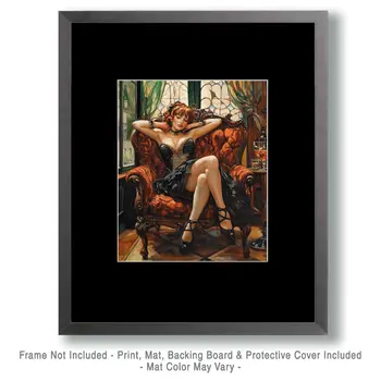 Saloon Girl #3 - Bedroom Art Prints – 8″x10″ Artwork in 11″x14″ Mat