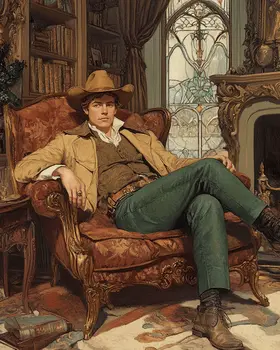Cowboy #3 - Bedroom Art Prints – 8″x10″ Artwork in 11″x14″ Mat