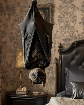 Bat in the Bedroom - Bedroom Art Prints – 8″x10″ Artwork in 11″x14″ Mat