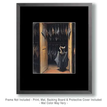 Bat Closet - Bedroom Art Prints – 8″x10″ Artwork in 11″x14″ Mat
