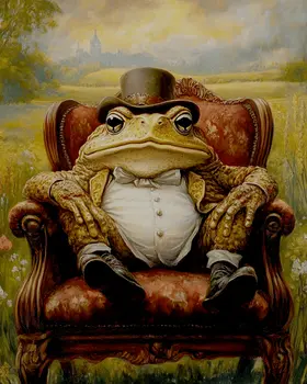 A Toad in a Lounge Chair - Bedroom Art Prints – 8″x10″ Artwork in 11″x14″ Mat