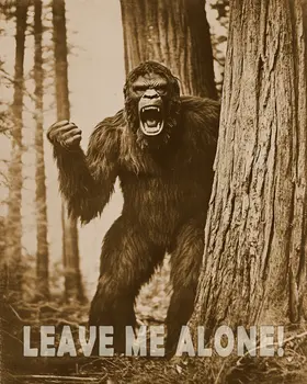 Leave Me Alone - Bigfoot and Sasquatch Wall Art Prints – 8″x10″ Artwork in 11″x14″ Mat