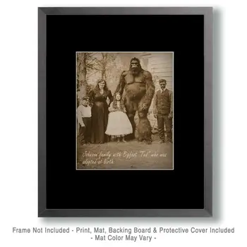 Adopted - Bigfoot and Sasquatch Wall Art Prints – 8″x10″ Artwork in 11″x14″ Mat