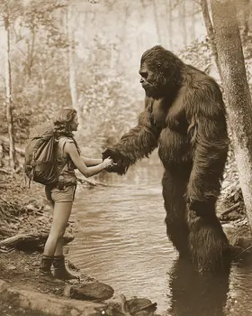 Giving Directions - Bigfoot and Sasquatch Wall Art Prints – 8″x10″ Artwork in 11″x14″ Mat