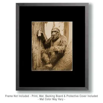 Relaxing with a Beer - Bigfoot and Sasquatch Wall Art Prints – 8″x10″ Artwork in 11″x14″ Mat