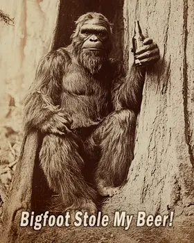Stole My Beer - Bigfoot and Sasquatch Wall Art Prints – 8″x10″ Artwork in 11″x14″ Mat