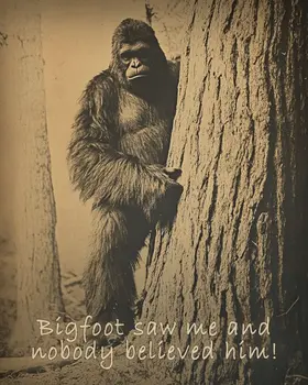 Saw Me - Bigfoot and Sasquatch Wall Art Prints – 8″x10″ Artwork in 11″x14″ Mat