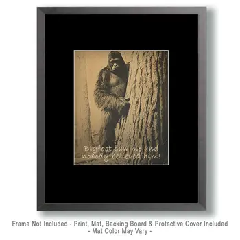 Saw Me - Bigfoot and Sasquatch Wall Art Prints – 8″x10″ Artwork in 11″x14″ Mat