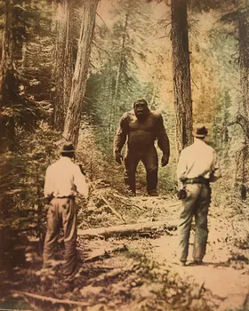 Another Bigfoot Encounter - Bigfoot Art Prints – 8″x10″ Artwork in 11″x14″ Mat