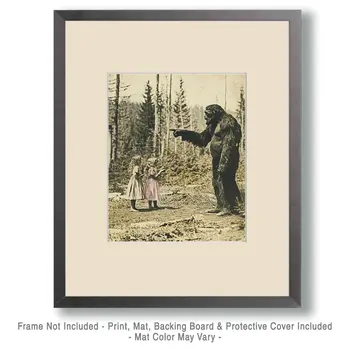 Bigfoot Giving Directions - Art Prints – 8″x10″ Artwork in 11″x14″ Mat
