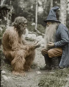 Advice From a Wizard - Bigfoot Art Prints – 8″x10″ Artwork in 11″x14″ Mat