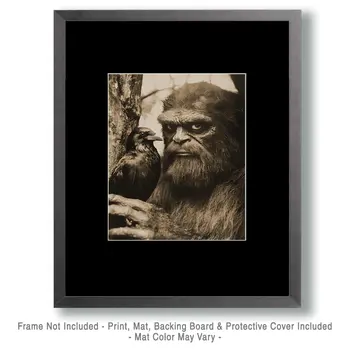 Raven Friend - Bigfoot Art Prints – 8″x10″ Artwork in 11″x14″ Mat