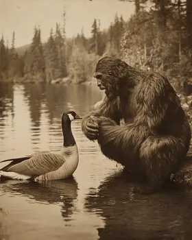Hey, you're from Canada, right? - Bigfoot Art Prints – 8″x10″ Artwork in 11″x14″ Mat