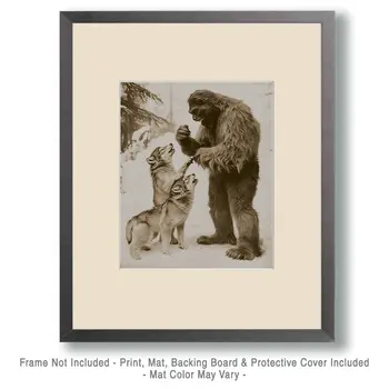 Who wants to go for a walk? - Bigfoot Art Prints – 8″x10″ Artwork in 11″x14″ Mat