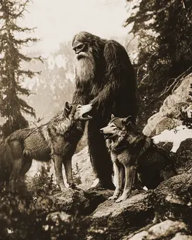 My Old Friends - Bigfoot Art Prints – 8″x10″ Artwork in 11″x14″ Mat