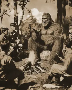 Back in the Day - Bigfoot Art Prints – 8″x10″ Artwork in 11″x14″ Mat