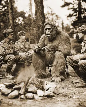 Let me tell You a story... - Bigfoot Art Prints – 8″x10″ Artwork in 11″x14″ Mat