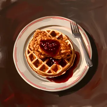 Chicken and Waffles 8”x8” Art Print Bistro Collection