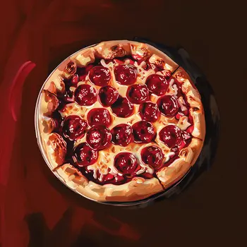 Pepperoni Pizza 8”x8” Art Print Bistro Collection