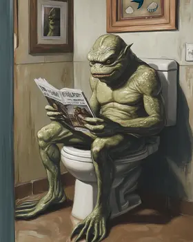 Creature From The Black Lagoon Private Time - Monster Art Prints – 8″x10″ Artwork for 11″x14″ Frame