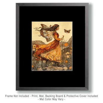 Gentle Fairy Spirit - Southwestern Fairies Wall Art Prints – 8″x10″ Artwork for 11″x14″ Frame