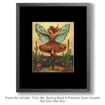 Southwest Fairy Dance - Southwestern Fairies Wall Art Prints – 8″x10″ Artwork for 11″x14″ Frame