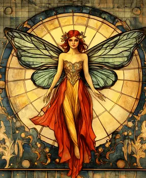 Fairy Nouveau - Fairies Wall Art Prints – 8″x10″ Artwork for 11″x14″ Frame