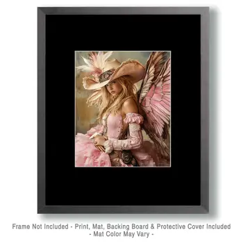 Pink Cowgirl Fairy - Southwestern Fairies Wall Art Prints – 8″x10″ Artwork for 11″x14″ Frame