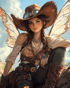 Modern Cowgirl Fairy - Southwestern Fairies Wall Art Prints – 8″x10″ Artwork for 11″x14″ Frame