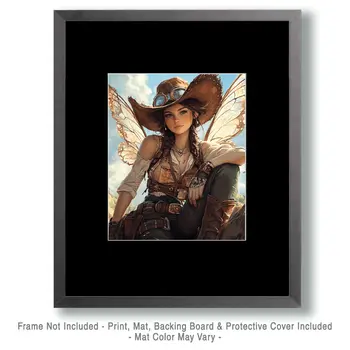 Modern Cowgirl Fairy - Southwestern Fairies Wall Art Prints – 8″x10″ Artwork for 11″x14″ Frame