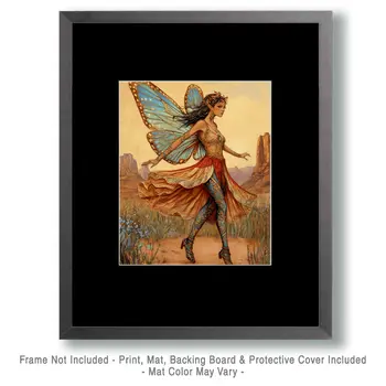 Tip Toe Fairy - Southwestern Fairies Wall Art Prints – 8″x10″ Artwork for 11″x14″ Frame