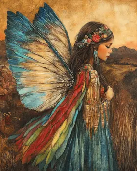 Prarie Fairy - Southwestern Fairies Wall Art Prints – 8″x10″ Artwork for 11″x14″ Frame