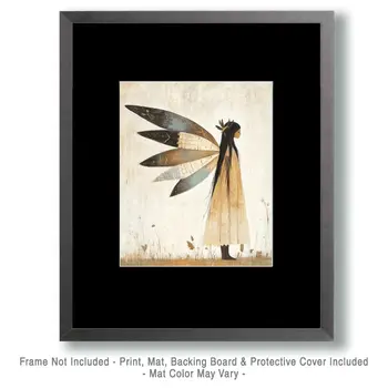 Feather Fairy - Southwest Fairies Wall Art Prints – 8″x10″ Artwork for 11″x14″ Frame