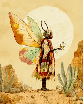 Young High Desert Fairy - Southwest Fairies Wall Art Prints – 8″x10″ Artwork for 11″x14″ Frame