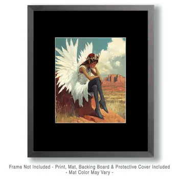 White Mesa Fairy - Southwest Fairies Wall Art Prints – 8″x10″ Artwork for 11″x14″ Frame