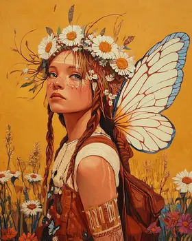 Daisy Fairy - Southwest Fairies Wall Art Prints – 8″x10″ Artwork for 11″x14″ Frame