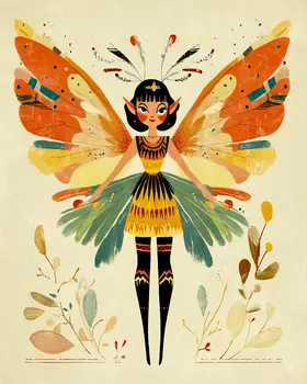Storybook Fairy - Southwest Fairies Wall Art Prints – 8″x10″ Artwork for 11″x14″ Frame