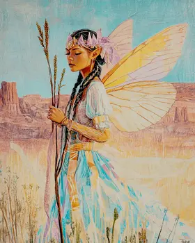 Pastel Desert Fairy - Southwest Fairies Wall Art Prints – 8″x10″ Artwork for 11″x14″ Frame