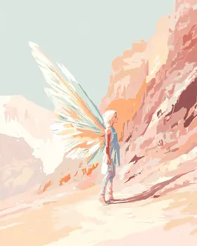 Pastel Canyon Fairy - Southwest Fairies Wall Art Prints – 8″x10″ Artwork for 11″x14″ Frame