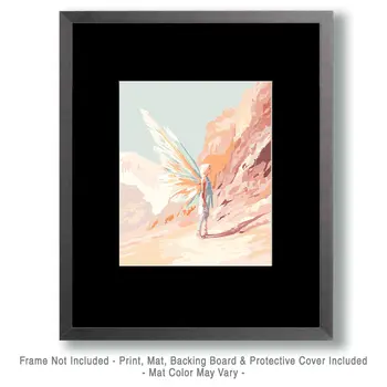 Pastel Canyon Fairy - Southwest Fairies Wall Art Prints – 8″x10″ Artwork for 11″x14″ Frame