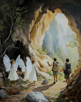 Fairies Saying Goodbye for Now- Fairies Wall Art Prints – 8″x10″ Artwork for 11″x14″ Frame