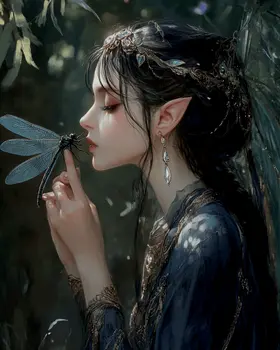 Fairy Mentors to Dragonfly - Fairies Wall Art Prints – 8″x10″ Artwork for 11″x14″ Frame
