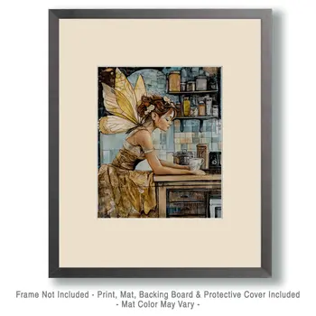 Tired Fairy - Fairies Wall Art Prints – 8″x10″ Artwork for 11″x14″ Frame