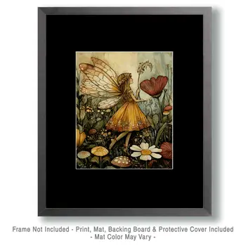 Carefree Fairy - Fairies Wall Art Prints – 8″x10″ Artwork for 11″x14″ Frame