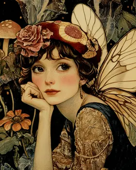 Fairy Lost in Thought - Fairies Wall Art Prints – 8″x10″ Artwork for 11″x14″ Frame
