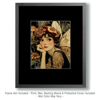 Fairy Lost in Thought - Fairies Wall Art Prints – 8″x10″ Artwork for 11″x14″ Frame
