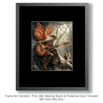 Fairy PLaying for a Friend - Fairies Wall Art Prints – 8″x10″ Artwork for 11″x14″ Frame