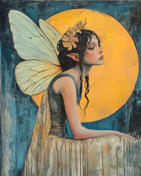 Meloncholy Fairy - Fairies Wall Art Prints – 8″x10″ Artwork for 11″x14″ Frame