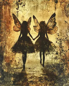 Fairy Friends on a Walk - Fairies Wall Art Prints – 8″x10″ Artwork for 11″x14″ Frame